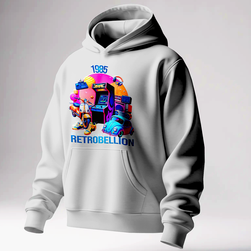 1985 Miami Style Hoodie (Retro Arcade Edition) Black