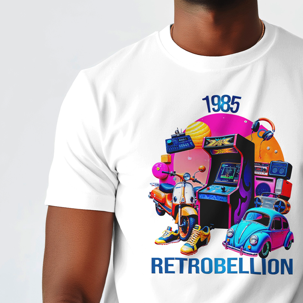 1985 Miami Style Tee (Retro Arcade Edition)