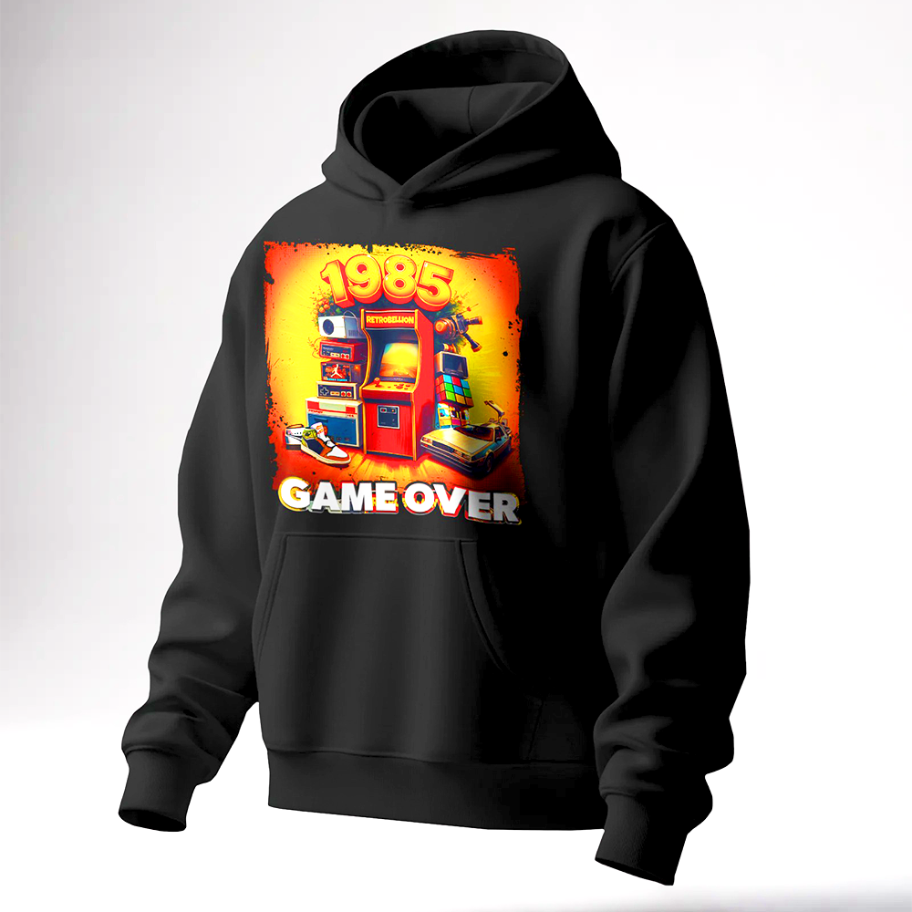 1985 Game Over Hoodie (Retro Arcade Edition)