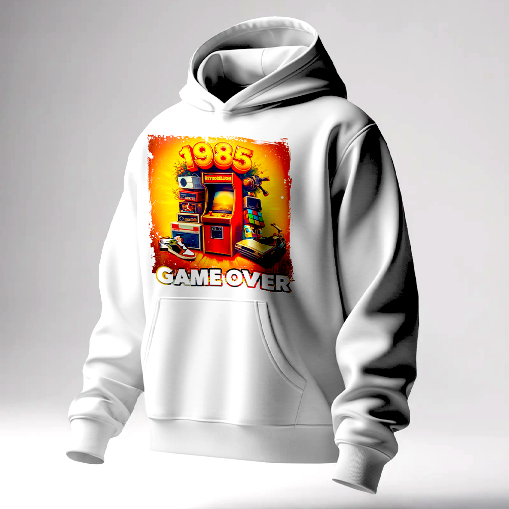 1985 Game Over Hoodie (Retro Arcade Edition)