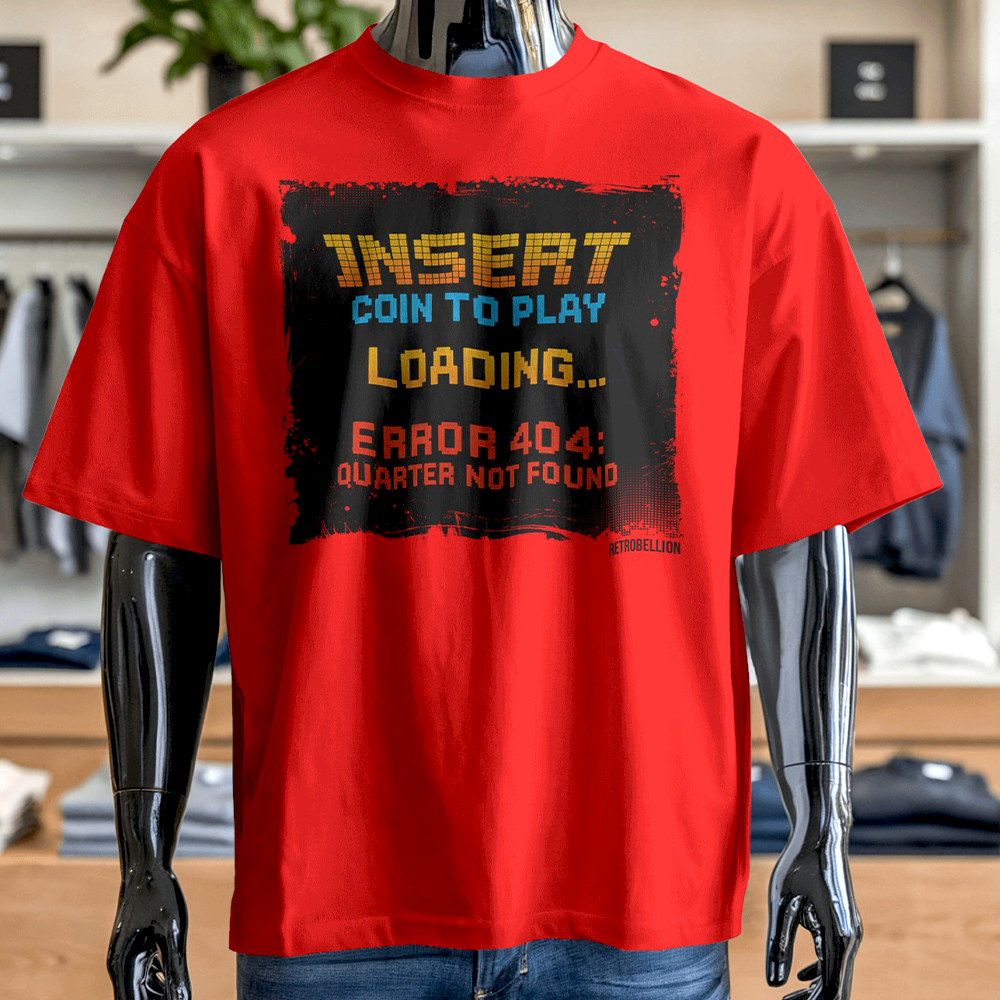 Insert Coin 8 Bit Tee (Retro Arcade Error Edition)