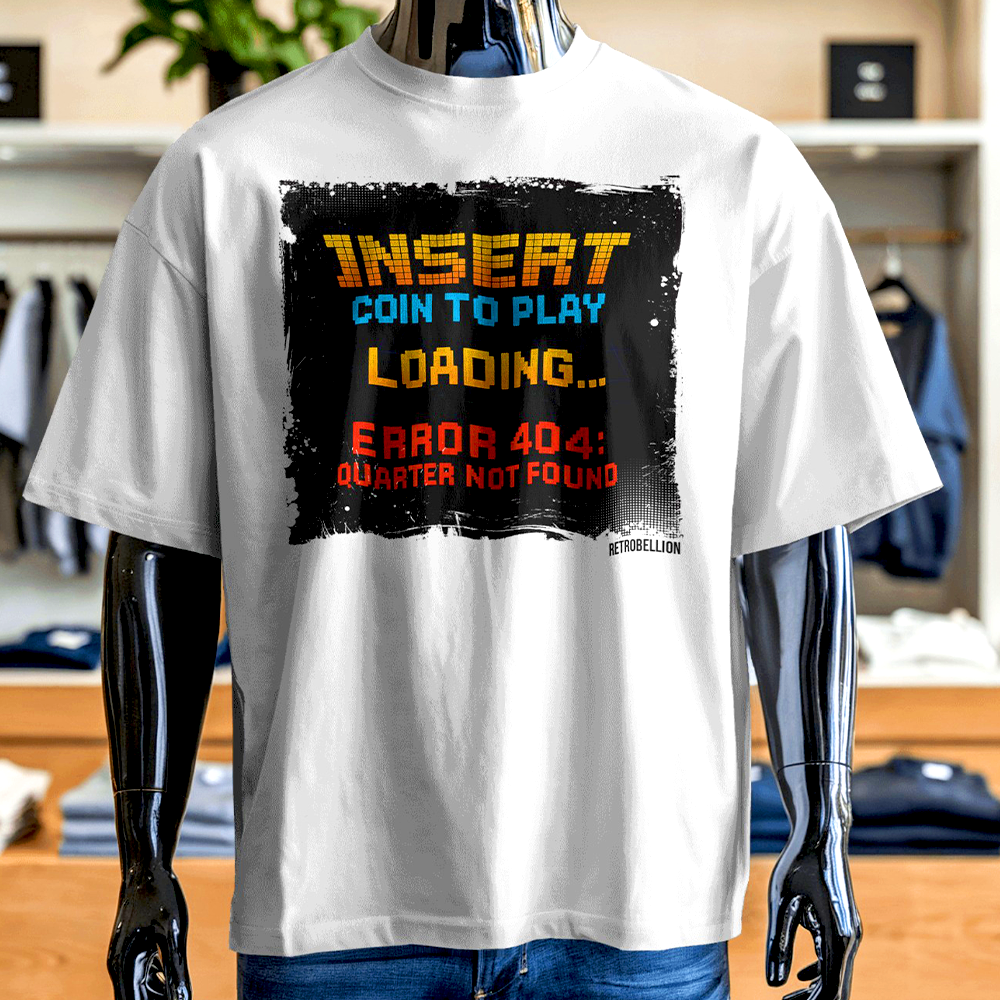 Insert Coin 8 Bit Tee (Retro Arcade Error Edition)